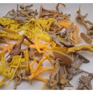 Vintage Toy Lot 1LB Plastic Cowboys, Indians, Military, Misc Figures Cake Topper